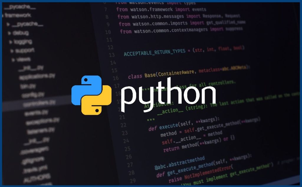 computer screen with python programming code